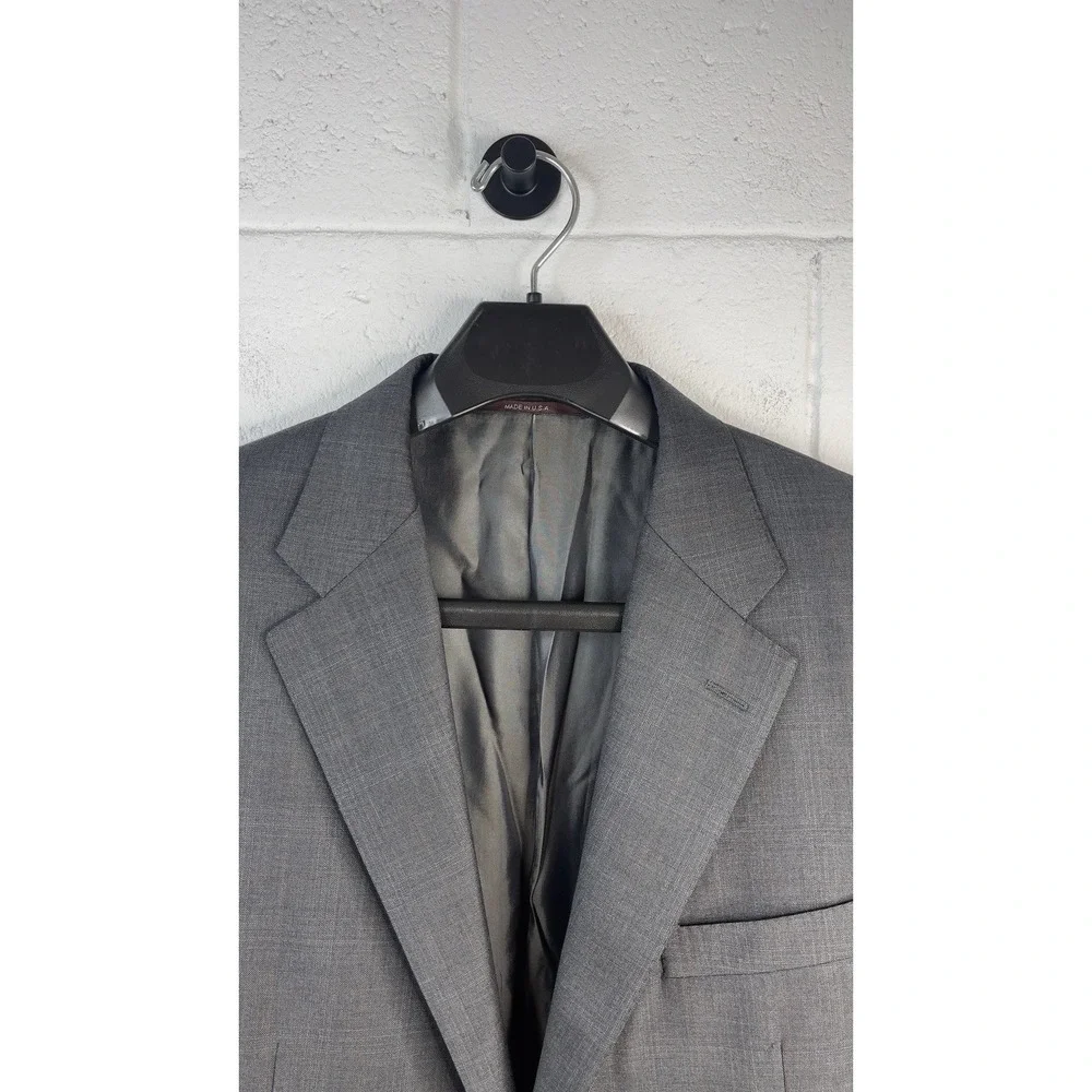 Hickey Freeman Loro Piana Blazer 44L Super 130s Tasmanian Worsted Wool Striped